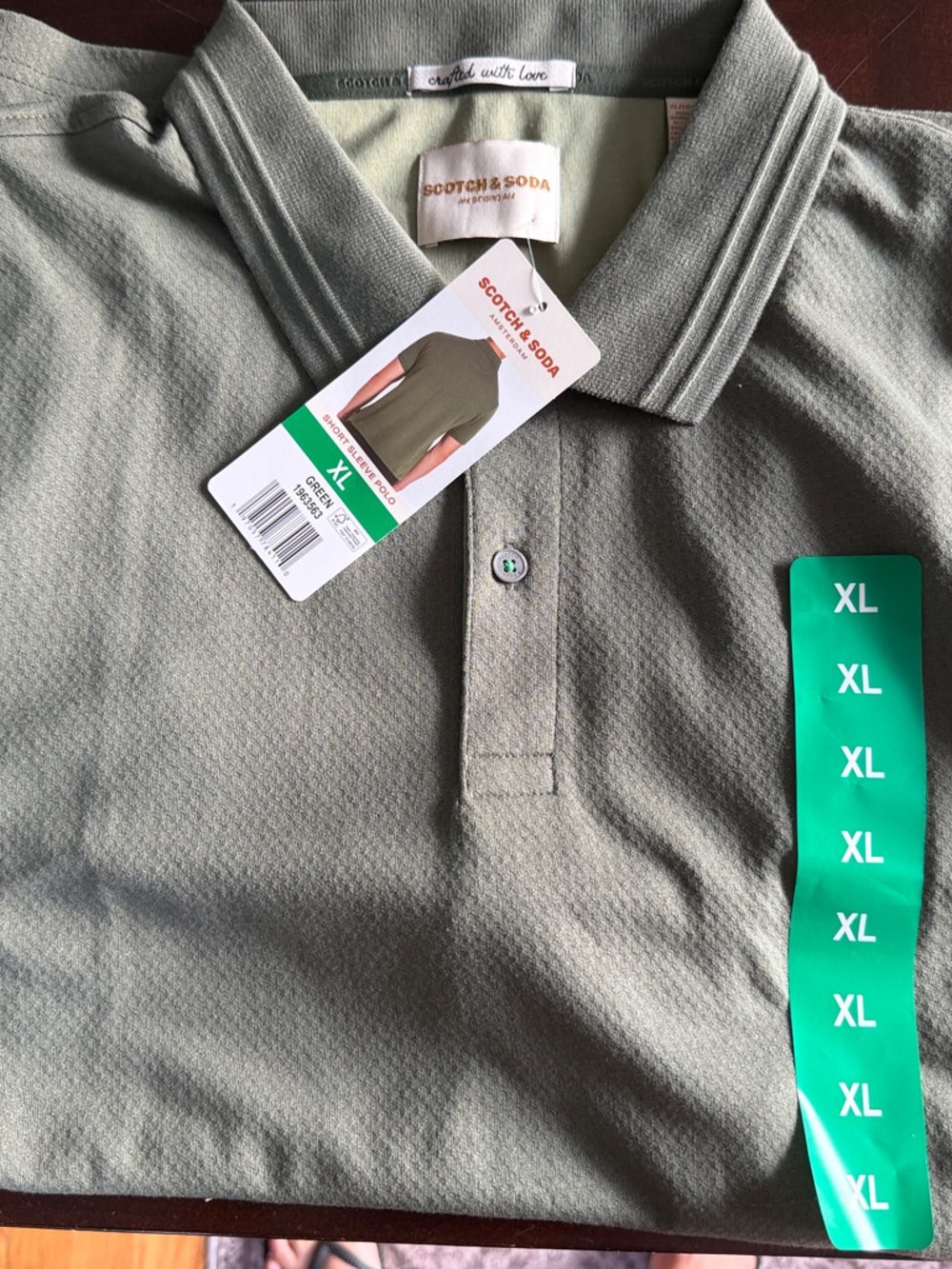 Scotch & soda  Short Sleeve Polo in Sage Green men’s xl